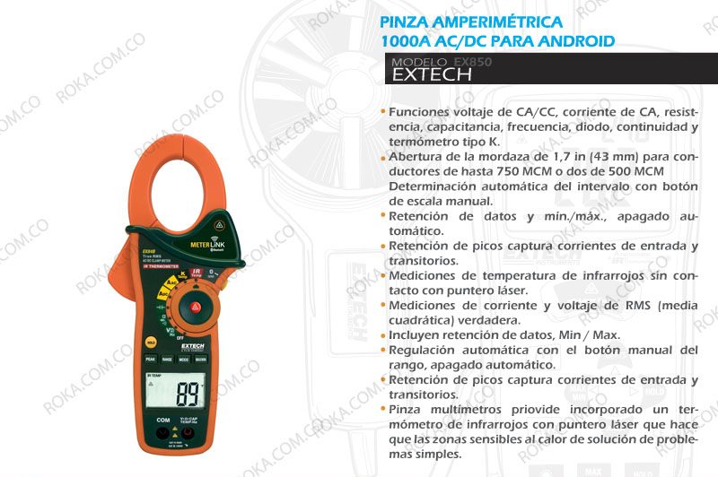 venta-pinzas-amperimetricas-extech-ex850